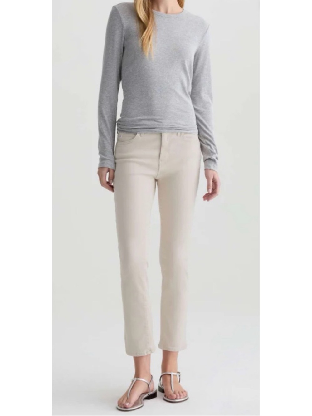 AG Adriano Goldscmied Mari Crop High Rise Slim Straight Size 32